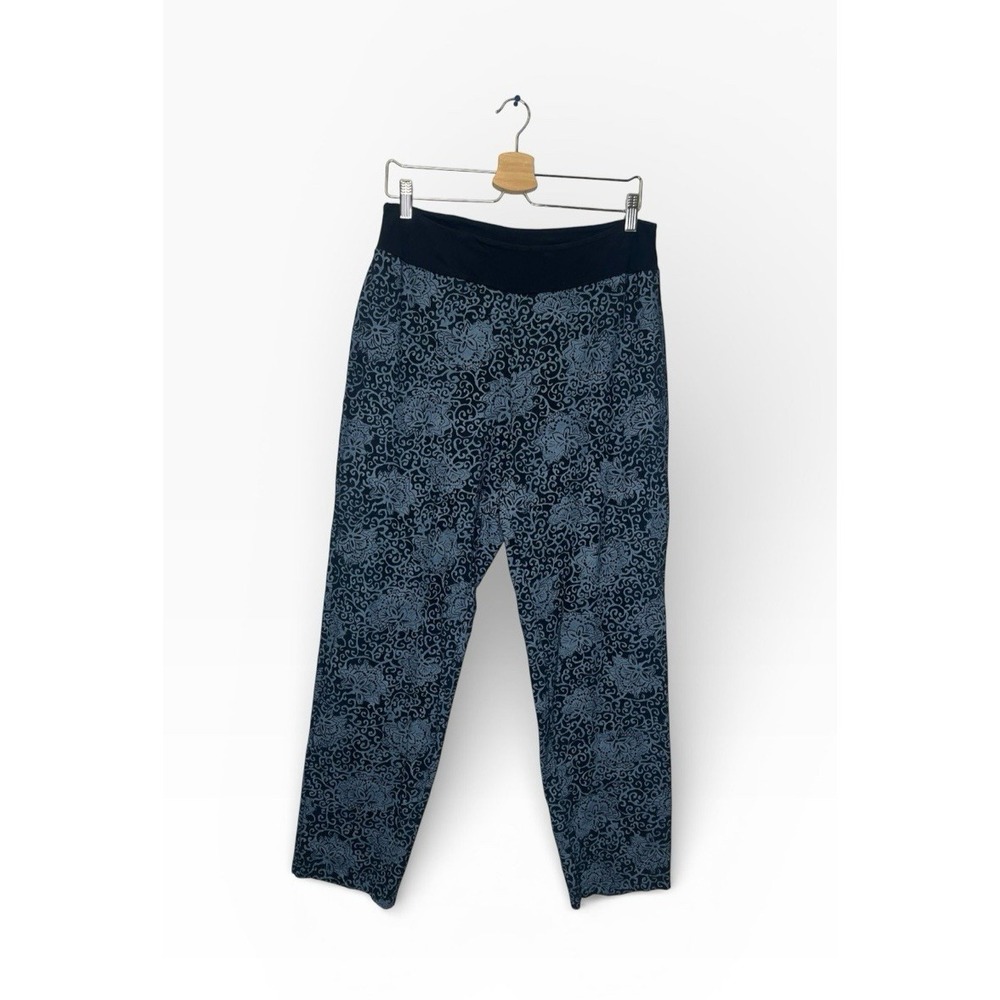 FRESH‎ PRODUCE Black Gray Print Leggings XL Pants Flower Mandala Stretch Artsy